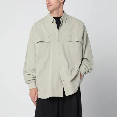 Essentials Light Grey Cotton Shirt In Brown