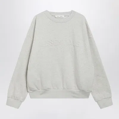 Essentials Fear Of God  Light Grey Mélange Crewneck Sweatshirt With Logo In Gray