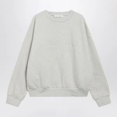 Essentials Fear Of God  Light Grey Mélange Crewneck Sweatshirt With Logo In Gray