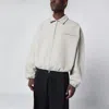 Essentials Light Grey Nylon Track Jacket In Gray