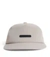 Essentials Logo-plaque Five-panel Cap In Grey