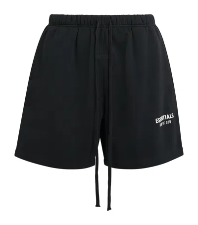 Essentials Fear Of God  Logo Classic Sweatshorts In Black