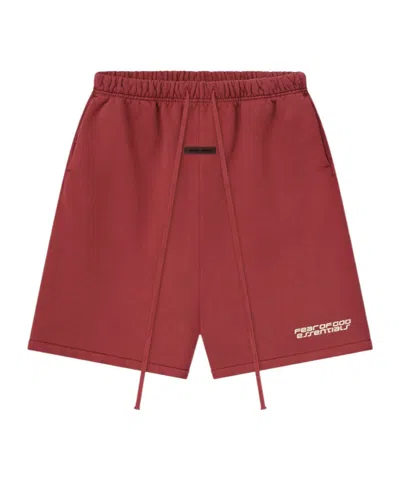 Essentials Fear Of God  Logo Detailed Drawstring Shorts In Pink