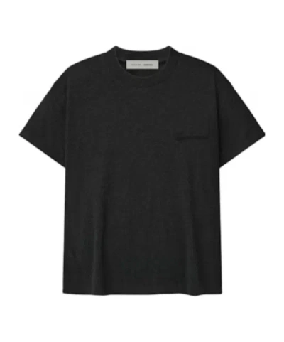 Essentials Fear Of God  Logo Embroidered Crewneck T-shirt In Black