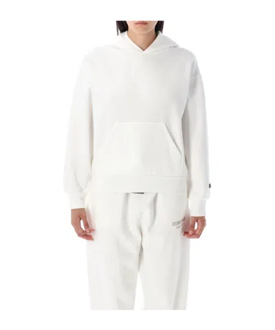 Essentials Fear Of God  Logo Patch Classic Fit Hoodie In White
