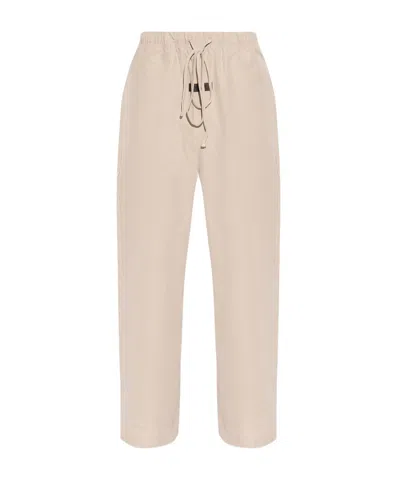 Essentials Fear Of God  Logo Patch Drawstring Trousers In Nude