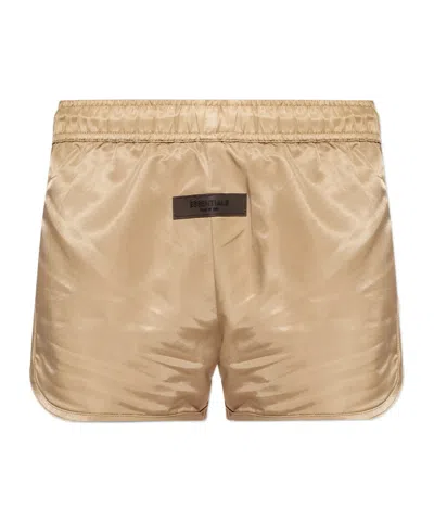 Essentials Fear Of God  Logo Patch Shorts In Nude