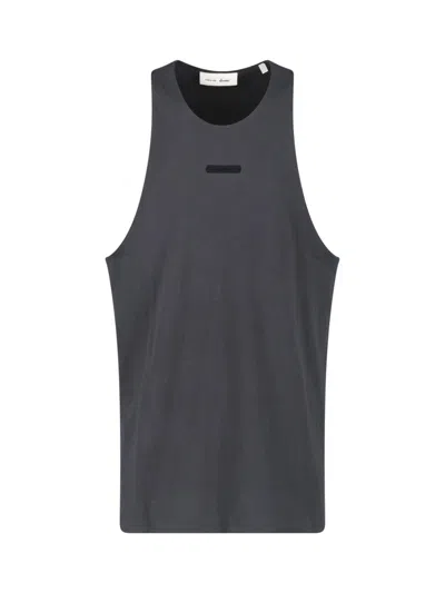 Essentials Fear Of God  Logo Patch Sleeveless Tank Top In Grey