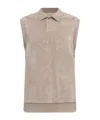 Essentials Velour Top With Collar In Nude