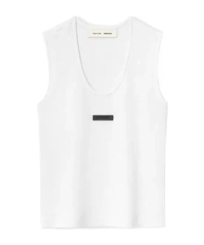 Essentials Fear Of God  Logo Plaque Tank Top In White