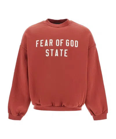ESSENTIALS FEAR OF GOD ESSENTIALS LOGO PRINTED CREWNECK SWEATSHIRT