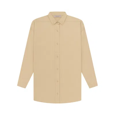 Pre-owned Essentials Fear Of God  Long-sleeve Oxford 'sand' | Tan | Women's Size L In Brown