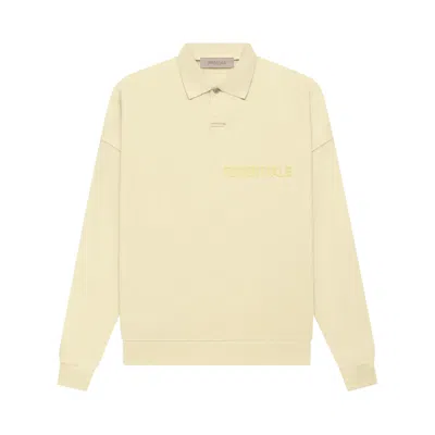 Pre-owned Essentials Fear Of God  Long-sleeve Polo 'canary' In Cream