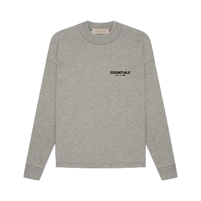 Pre-owned Essentials Fear Of God  Long-sleeve Tee 'dark Oatmeal' In Grey