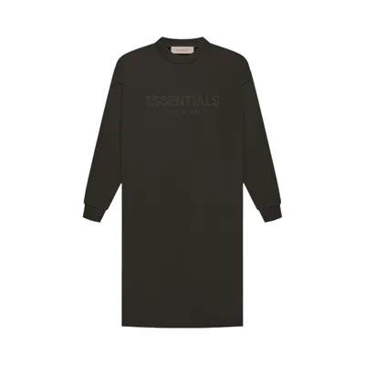 Pre-owned Essentials Fear Of God  Long-sleeve Tee Dress 'off Black'