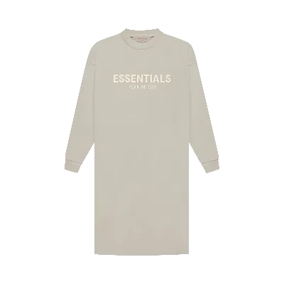 Pre-owned Essentials Fear Of God  Long-sleeve Tee Dress 'smoke' In Grey