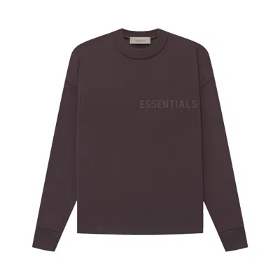 Pre-owned Essentials Fear Of God  Long-sleeve Tee 'plum' In Brown