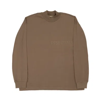 Pre-owned Essentials Fear Of God  Long-sleeve Tee 'wood' In Brown