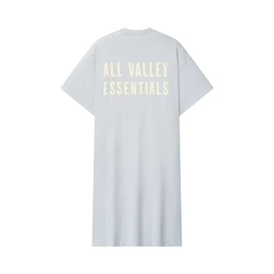 Pre-owned Essentials Fear Of God  Long Tshirt Dress 'overcast' | Blue | Women's Size Xs