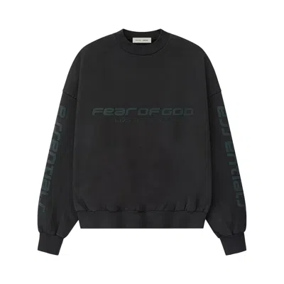 Pre-owned Essentials Fear Of God  Los Angeles Heavy Fleece Cropped Sweatshirt 'vintage Black' | Men's Size Xl
