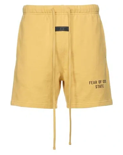 Essentials Fear Of God  Man Shorts & Bermuda Shorts Mustard Size Xs Cotton