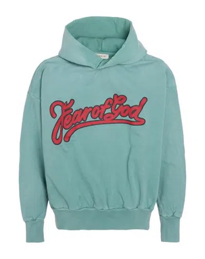 Essentials Fear Of God  Man Sweatshirt Turquoise Size S Cotton In Green