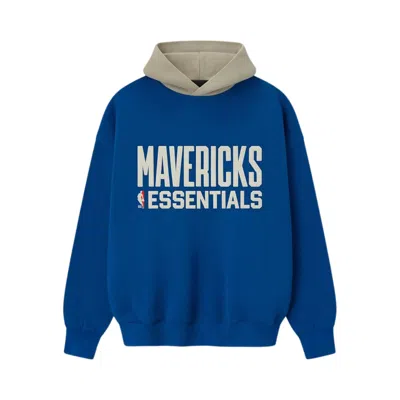 Pre-owned Essentials Fear Of God  Mavs Sport Hoodie 'blue/seal' | Men's Size L