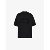 Essentials Logo-print Drop-shoulder T-shirt In Black