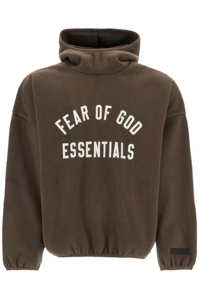 Essentials Heavy Fleece Hoodie With Hood In Brown