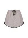 Essentials Check-pattern Drawstring Shorts In Grey