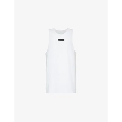 Essentials Fear Of God  Mens White Brand-patch Sleeveless Stretch-cotton Top