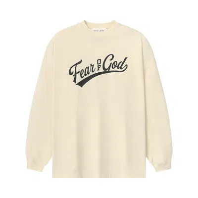 Pre-owned Essentials Fear Of God  Merch Long-sleeve Tee 'chalk' | Cream | Men's Size S