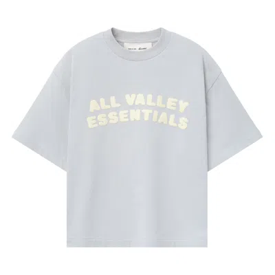 Pre-owned Essentials Fear Of God  Merch Tee Boxy Fit 'overcast' | Blue | Kid's Size 12