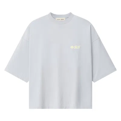 Pre-owned Essentials Fear Of God  Merch Tee Boxy Fit 'overcast' | Blue | Men's Size L