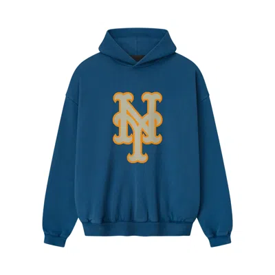 Pre-owned Essentials Fear Of God  Mets Sport Hoodie 'blue Sapphire' | Men's Size Xs