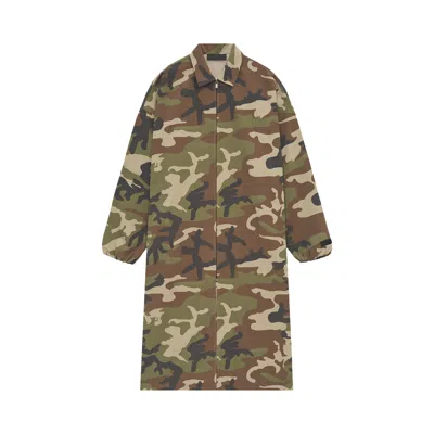 Pre-owned Essentials Fear Of God  Military Nylon Trench Jacket 'woodland Camo' | Multi-color | Men's Size S