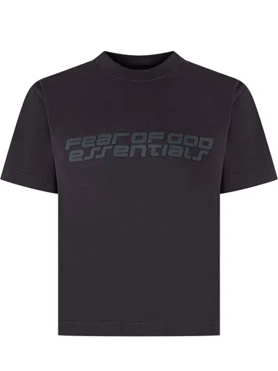 Essentials Fear Of God  Mini  T-shirt For Kids In Vintage Black