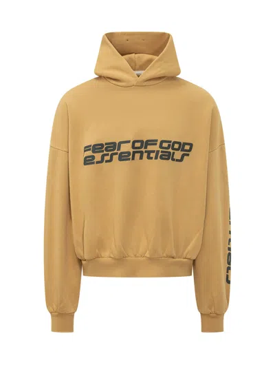 Essentials Fear Of God  Mini Hooded Sweatshirt In Brown