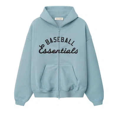 Pre-owned Essentials Fear Of God  ml Full Zip Sport Hoodie 'stone Blue' | Men's Size M