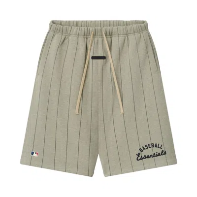 Pre-owned Essentials Fear Of God  Mlb 90's Sweatshort 'seal Heather W Black Pinstripes' | Grey | Men's Size L In Gray