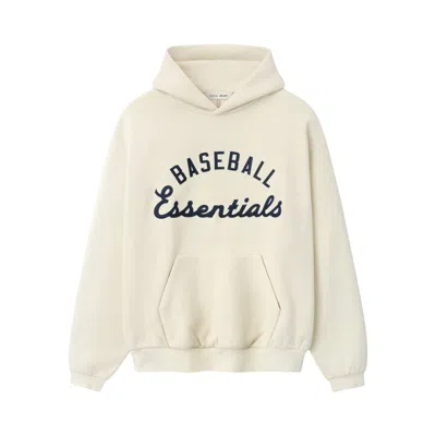 Pre-owned Essentials Fear Of God  Mlb Raglan Sport Hoodie 'oat' | Cream | Men's Size Xs In White