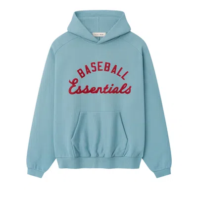 Pre-owned Essentials Fear Of God  Mlb Raglan Sport Hoodie 'stone Blue' | Men's Size Xs