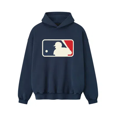 Pre-owned Essentials Fear Of God  Mlb Sport Hoodie 'midnight Navy' | Blue | Men's Size Xxl