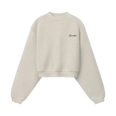 Pre-owned Essentials Fear Of God  Modern Cropped Crewneck Sweatshirt 'marble Heather' | Tan | Women's Size S