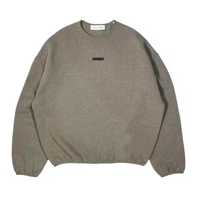 Pre-owned Essentials Fear Of God  Modern Fit Fleece Crewneck 'homestead Heather' | Tan | Men's Size L In Brown