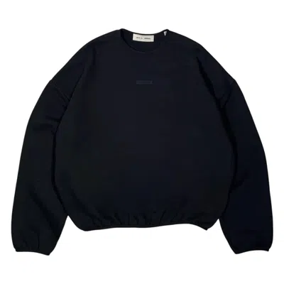 Pre-owned Essentials Fear Of God  Modern Fit Fleece Crewneck 'jet Black' | Men's Size Xxl
