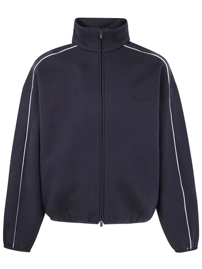 Essentials Fear Of God  Modern Fit Fleece Track Jacket In Black