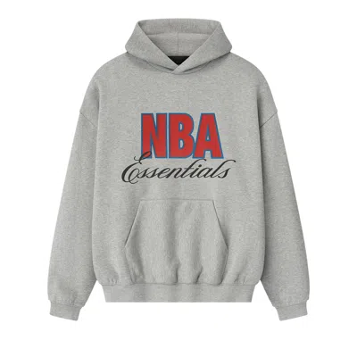 Pre-owned Essentials Fear Of God  Nba 90s Hoodie 'concrete Heather' | Grey | Men's Size M In Gray