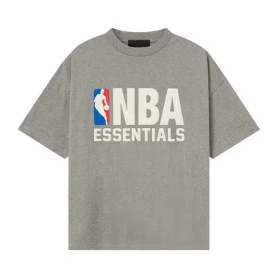 Pre-owned Essentials Fear Of God  Nba 90s Tee 'concrete Heather' | Grey | Men's Size S In Gray