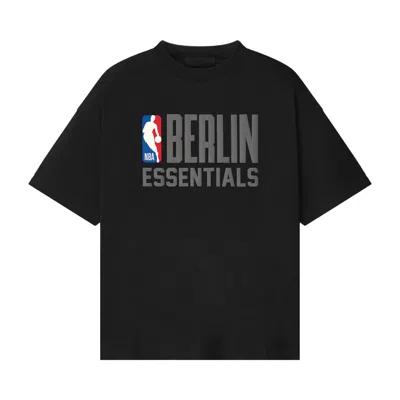 Pre-owned Essentials Fear Of God  Nba Berlin 90s Fit Tee 'black' | Men's Size Xl